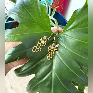 Bee & Beehive Charm Earrings 🐝 || Handmade